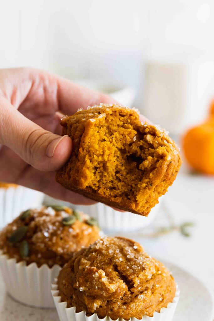 Vegan Muffin with a bite taken out of it