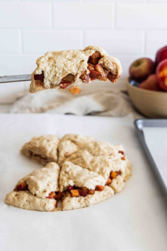 Sliced apple scones before baking