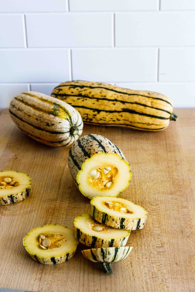 Slicing the Delicata Squash