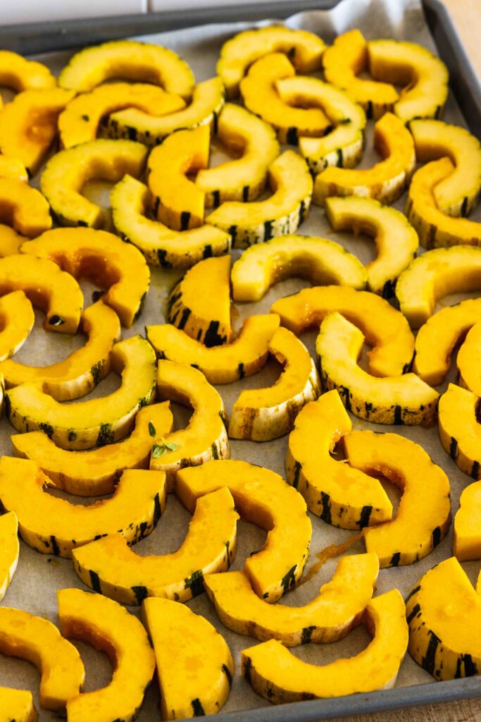 Delicata squash before roasting