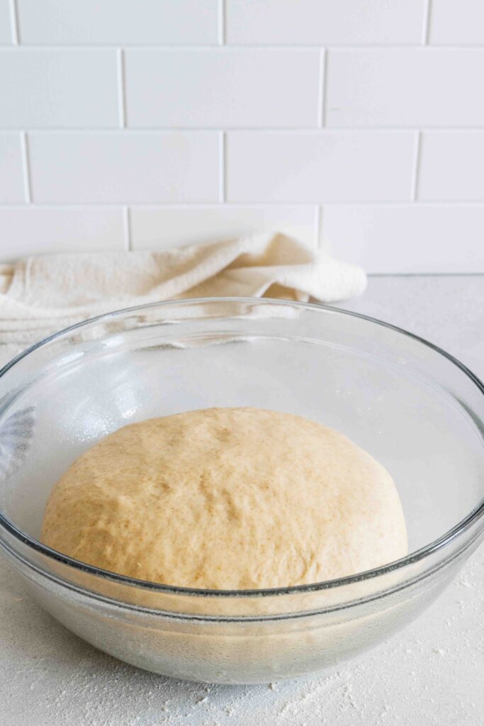 Dinner roll dough after the first rise
