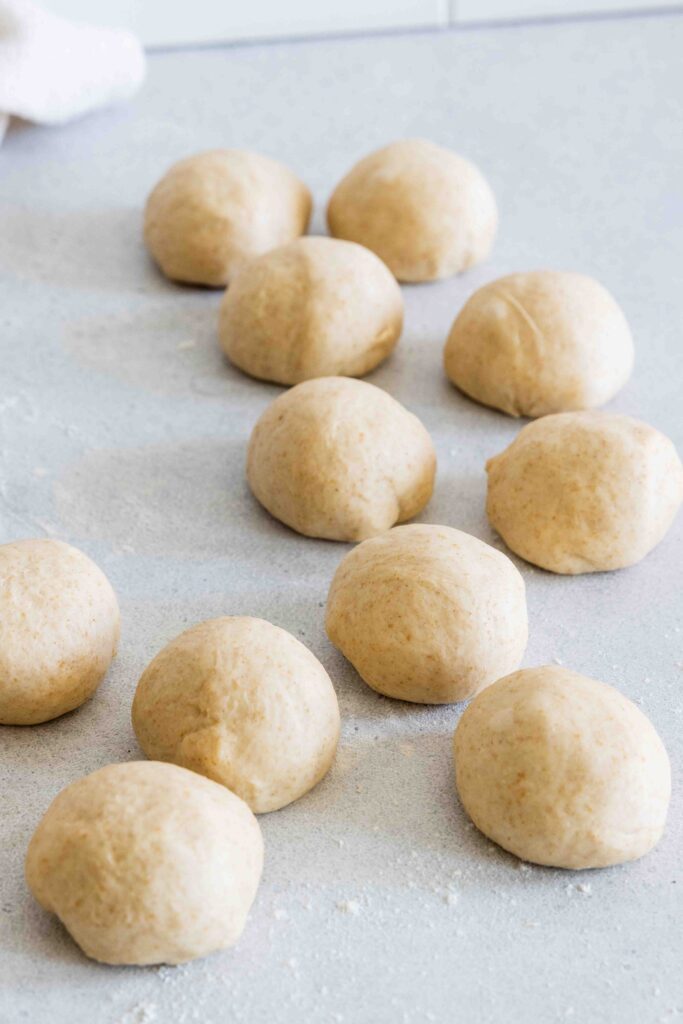 Dough balls before rolling