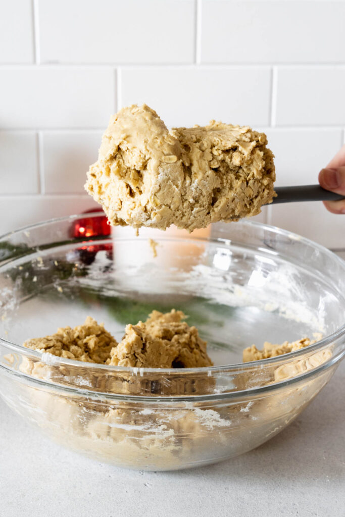 The cookie dough after mixing before