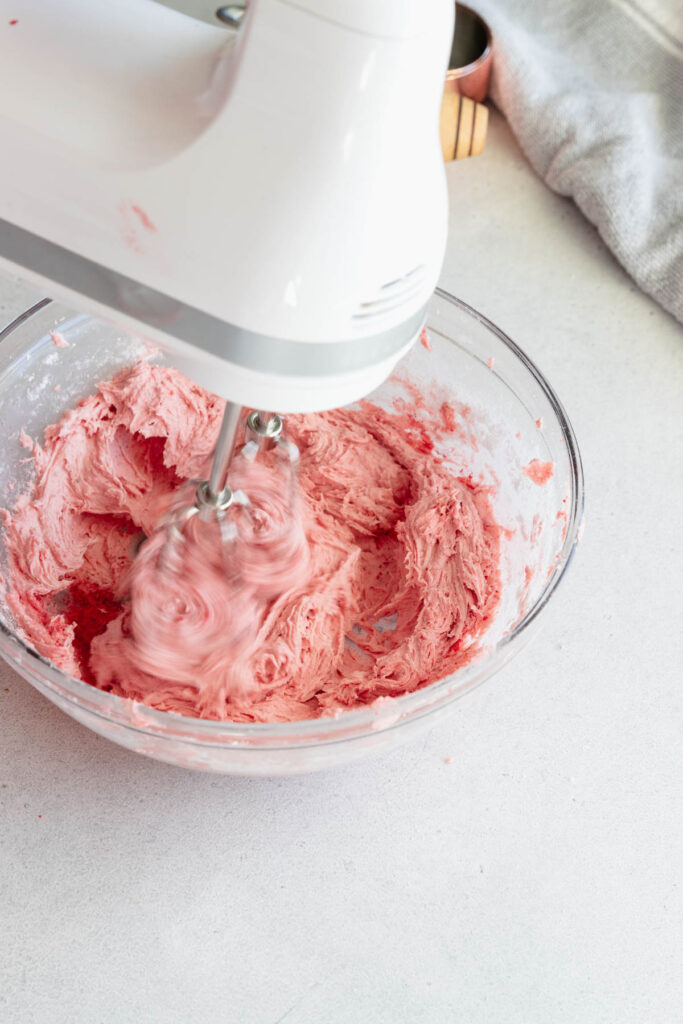 Whipping the frosting