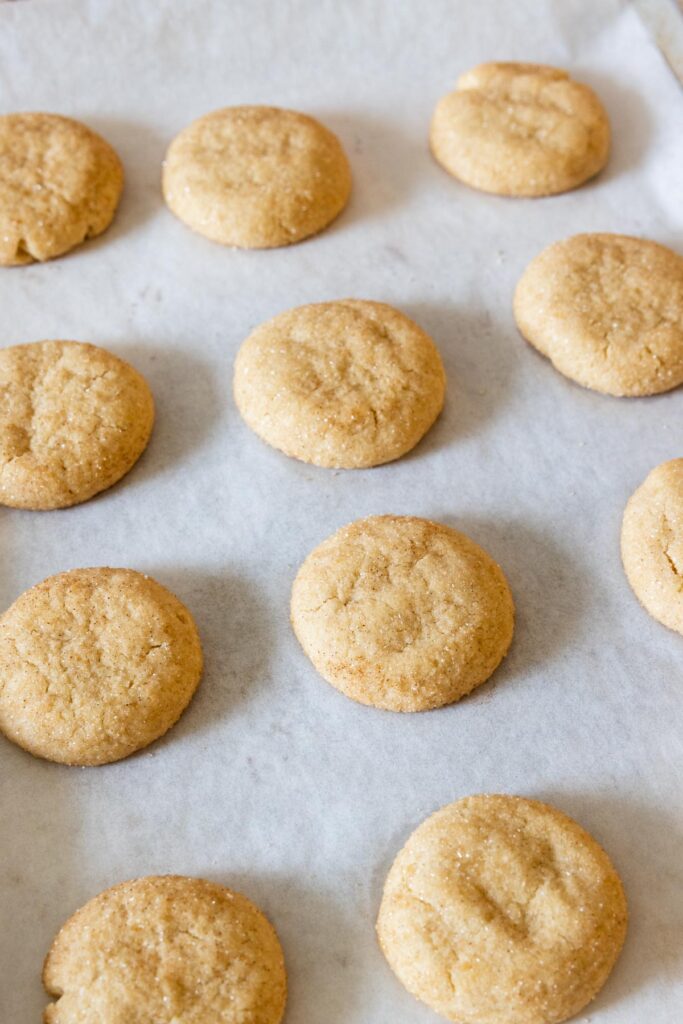 Simple pantry ingredients for soft snickerdoodle cookies