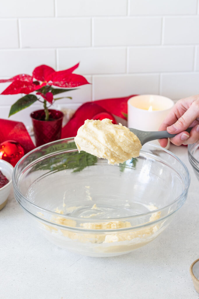 Creaming margarine and sugar for snickerdoodle cookies